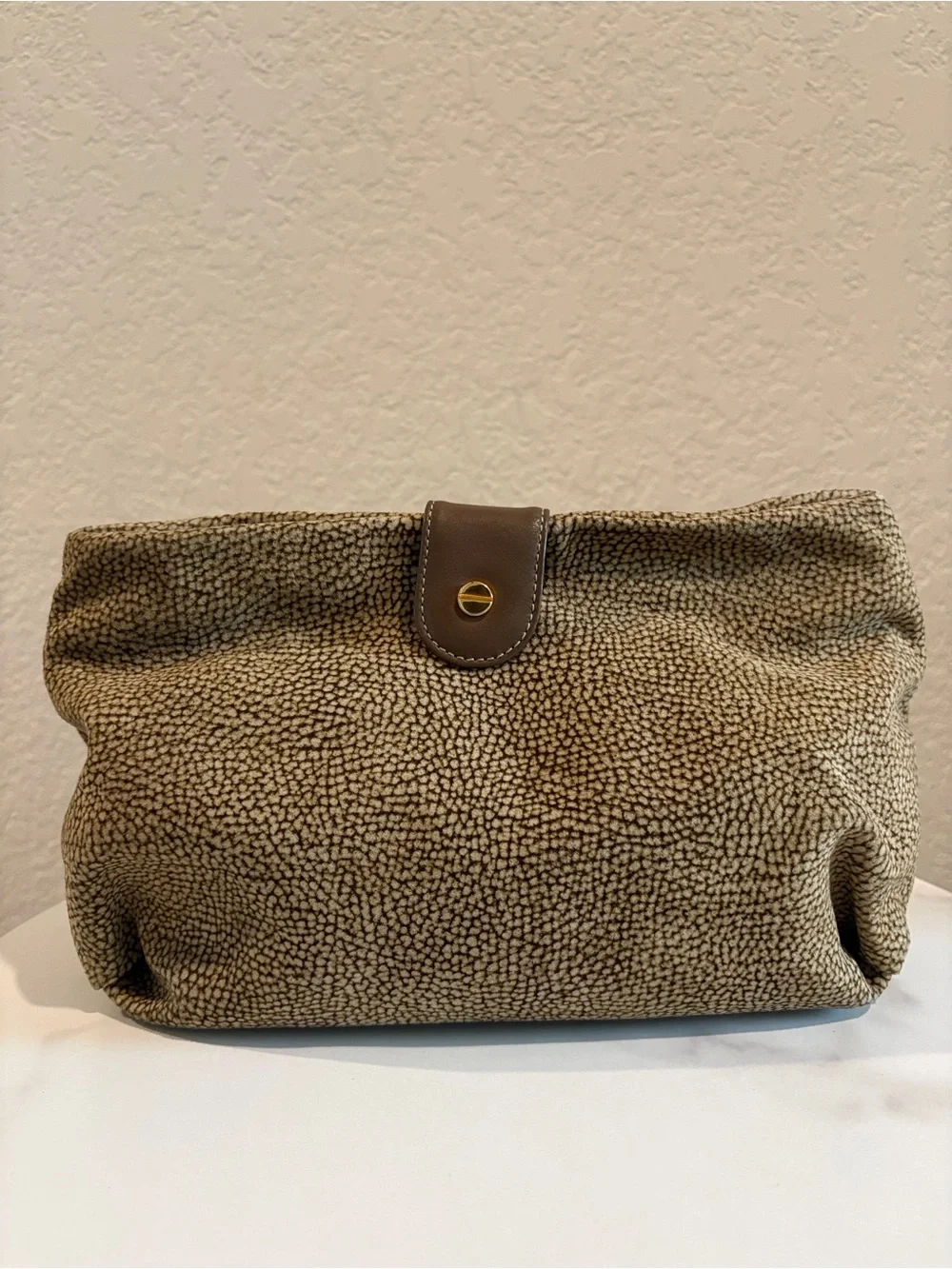 Borbonese Redwall Brown Leather Clutch
